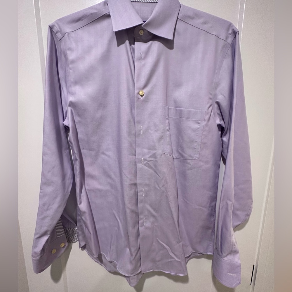 Men’s dress shirt purple slim fit small 14-14.5”